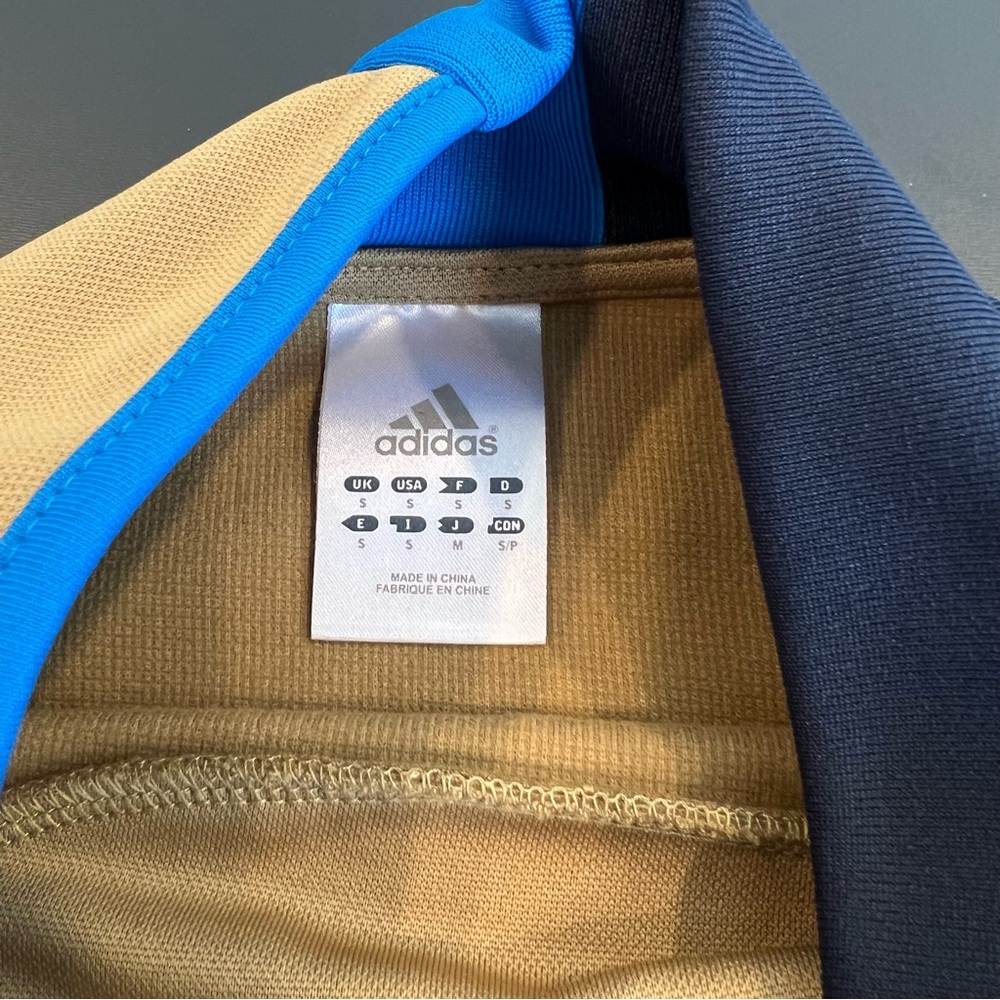 Adidas Philadelphia Union Football Tan Navy Soccer Training Jersey Mens Small - Picture 15 of 15